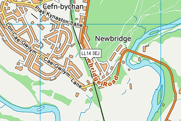 LL14 3EJ map - OS VectorMap District (Ordnance Survey)