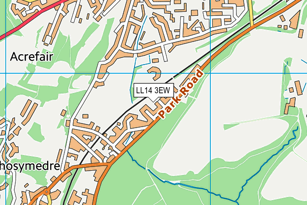 LL14 3EW map - OS VectorMap District (Ordnance Survey)