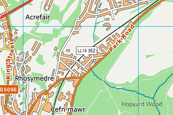 LL14 3EZ map - OS VectorMap District (Ordnance Survey)
