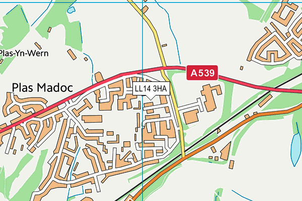 LL14 3HA map - OS VectorMap District (Ordnance Survey)