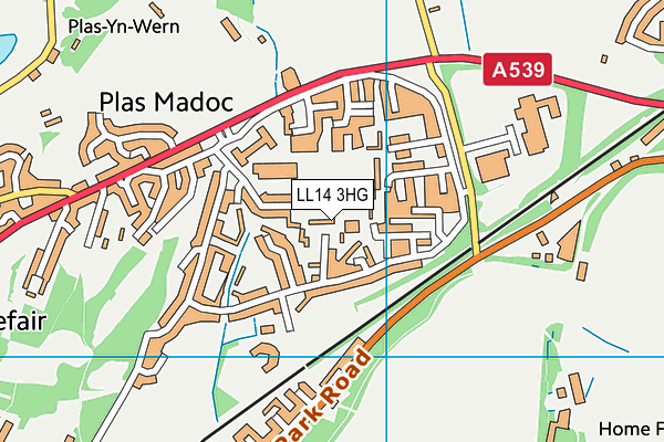 LL14 3HG map - OS VectorMap District (Ordnance Survey)
