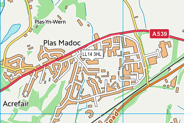 LL14 3HL map - OS VectorMap District (Ordnance Survey)