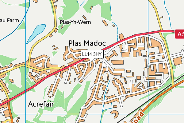 LL14 3HY map - OS VectorMap District (Ordnance Survey)