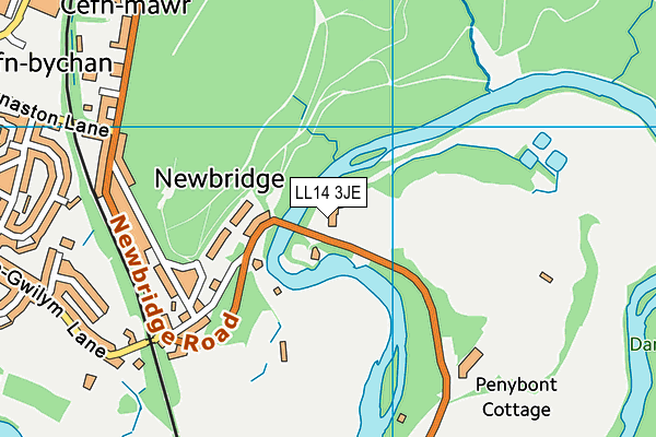 LL14 3JE map - OS VectorMap District (Ordnance Survey)