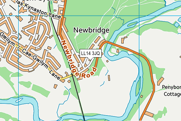 LL14 3JQ map - OS VectorMap District (Ordnance Survey)