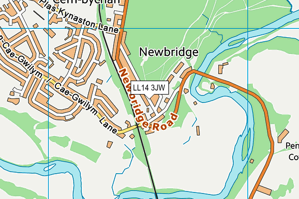 LL14 3JW map - OS VectorMap District (Ordnance Survey)