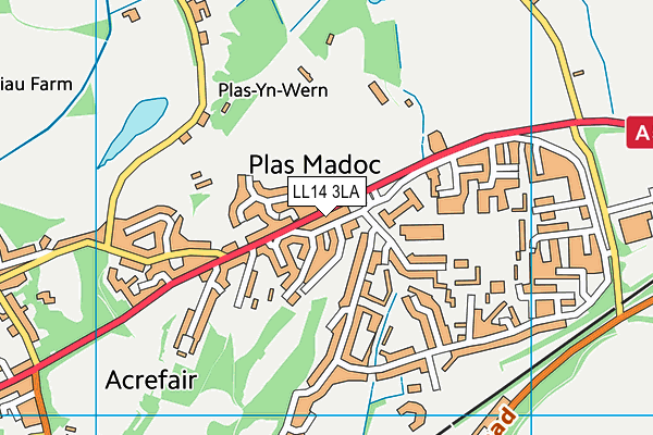 LL14 3LA map - OS VectorMap District (Ordnance Survey)