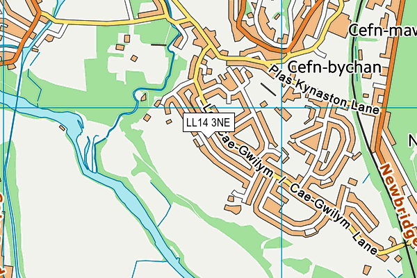 LL14 3NE map - OS VectorMap District (Ordnance Survey)