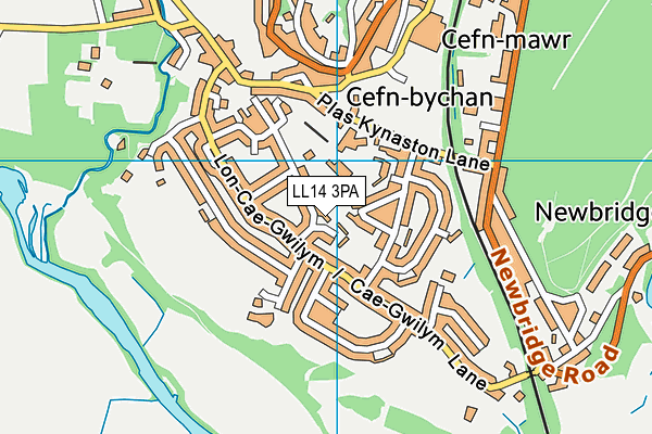 Ysgol Min-Y-Ddol map (LL14 3PA) - OS VectorMap District (Ordnance Survey)