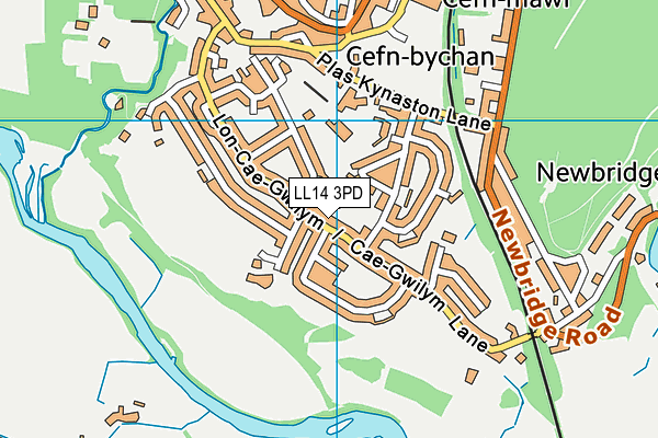 LL14 3PD map - OS VectorMap District (Ordnance Survey)