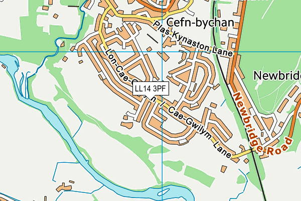 LL14 3PF map - OS VectorMap District (Ordnance Survey)