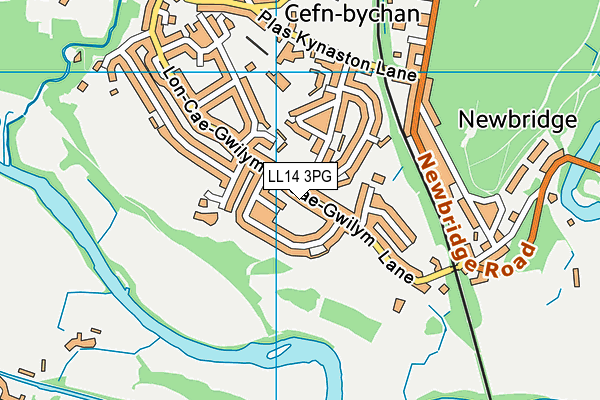 LL14 3PG map - OS VectorMap District (Ordnance Survey)