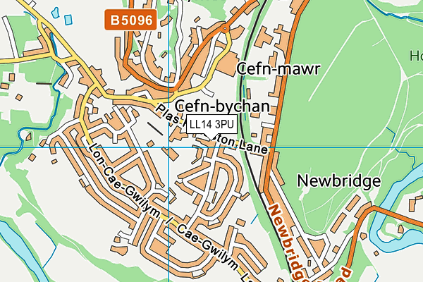 LL14 3PU map - OS VectorMap District (Ordnance Survey)