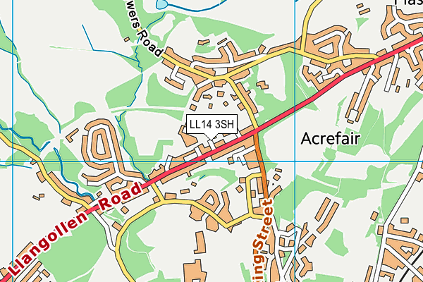 Ysgol Acrefair map (LL14 3SH) - OS VectorMap District (Ordnance Survey)