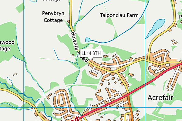 LL14 3TH map - OS VectorMap District (Ordnance Survey)