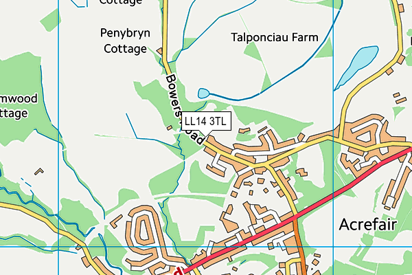 LL14 3TL map - OS VectorMap District (Ordnance Survey)