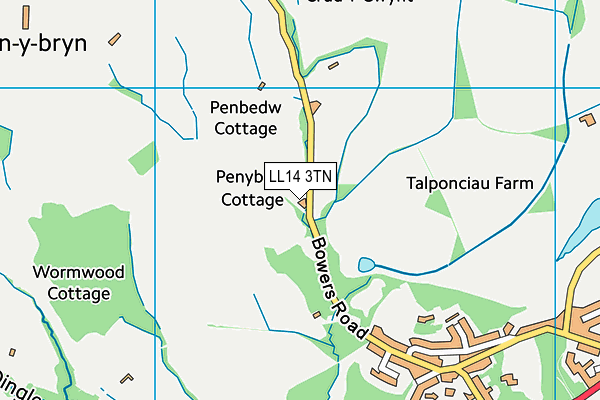 LL14 3TN map - OS VectorMap District (Ordnance Survey)