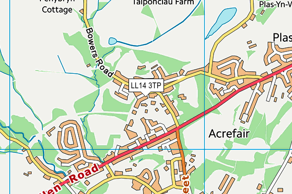 LL14 3TP map - OS VectorMap District (Ordnance Survey)