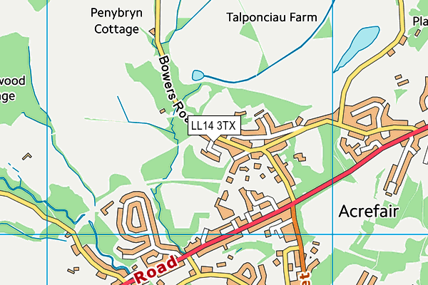 LL14 3TX map - OS VectorMap District (Ordnance Survey)