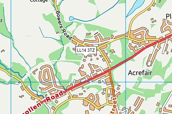 LL14 3TZ map - OS VectorMap District (Ordnance Survey)