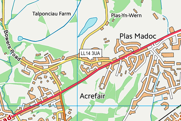 LL14 3UA map - OS VectorMap District (Ordnance Survey)