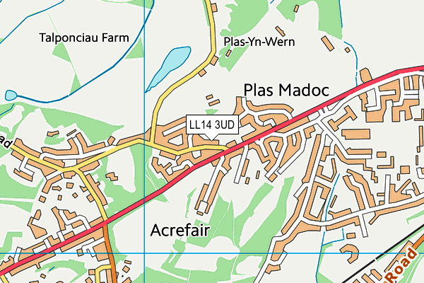 LL14 3UD map - OS VectorMap District (Ordnance Survey)