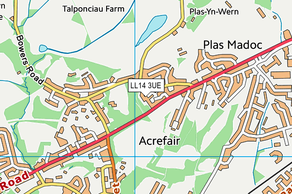 LL14 3UE map - OS VectorMap District (Ordnance Survey)