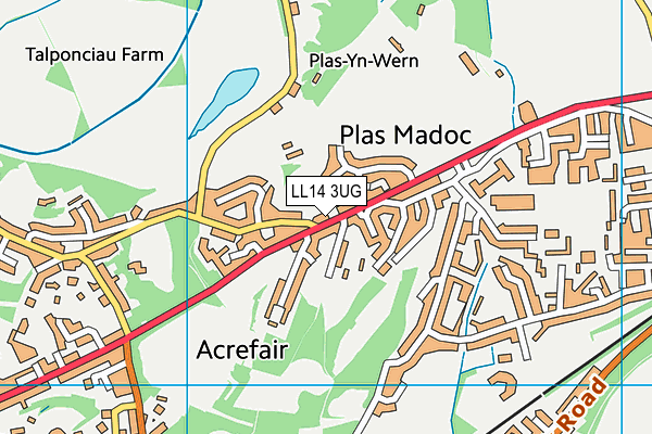 LL14 3UG map - OS VectorMap District (Ordnance Survey)