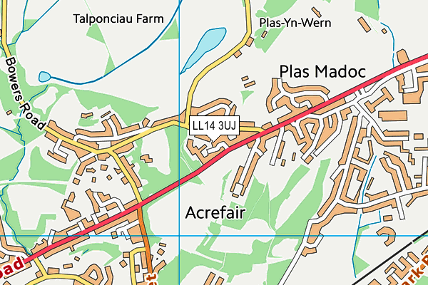 LL14 3UJ map - OS VectorMap District (Ordnance Survey)