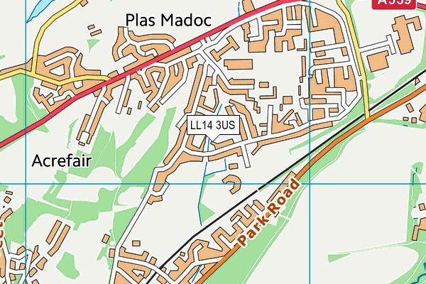 LL14 3US map - OS VectorMap District (Ordnance Survey)