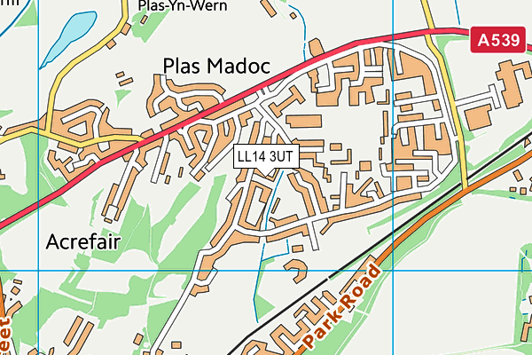 LL14 3UT map - OS VectorMap District (Ordnance Survey)