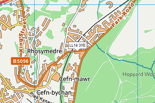 LL14 3YE map - OS VectorMap District (Ordnance Survey)