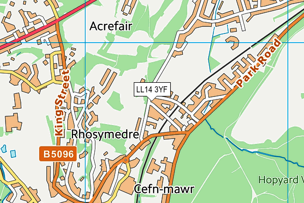 LL14 3YF map - OS VectorMap District (Ordnance Survey)