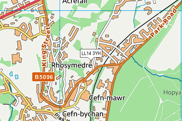 LL14 3YH map - OS VectorMap District (Ordnance Survey)