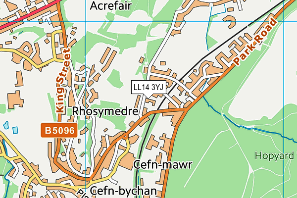 LL14 3YJ map - OS VectorMap District (Ordnance Survey)