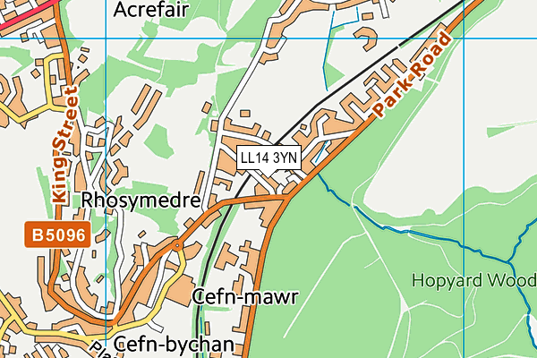 LL14 3YN map - OS VectorMap District (Ordnance Survey)