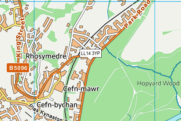 LL14 3YP map - OS VectorMap District (Ordnance Survey)