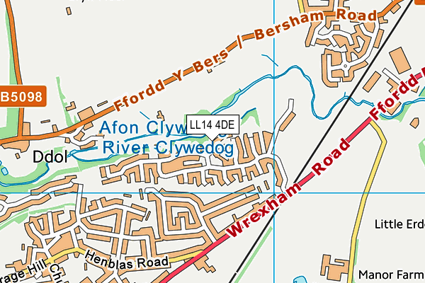 LL14 4DE map - OS VectorMap District (Ordnance Survey)
