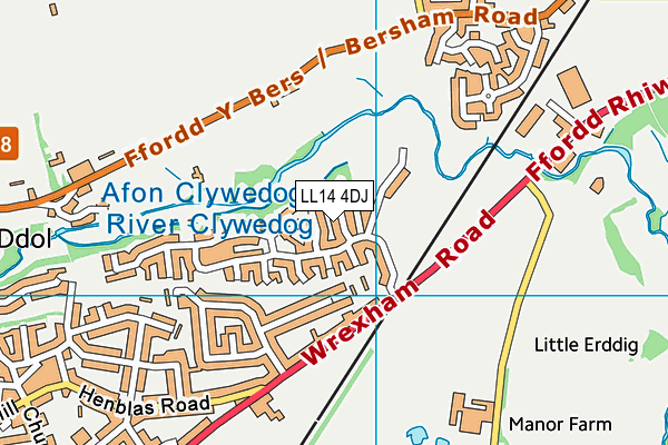 LL14 4DJ map - OS VectorMap District (Ordnance Survey)