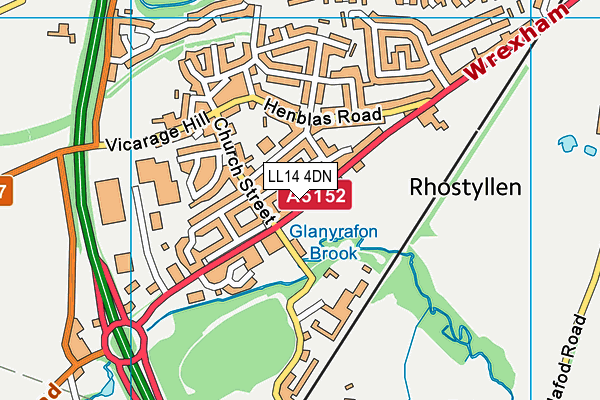 Map of RHOSTYLLEN BARBERS LIMITED at district scale
