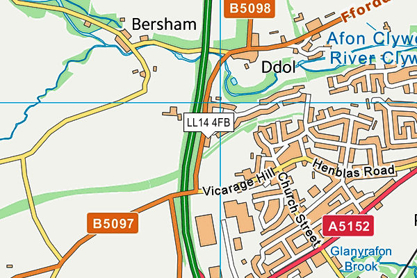 LL14 4FB map - OS VectorMap District (Ordnance Survey)