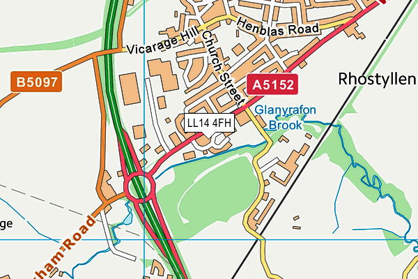 LL14 4FH map - OS VectorMap District (Ordnance Survey)