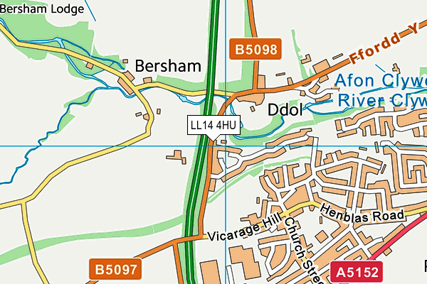 LL14 4HU map - OS VectorMap District (Ordnance Survey)