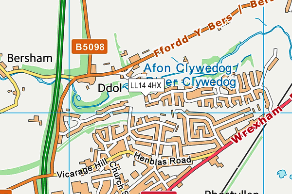 LL14 4HX map - OS VectorMap District (Ordnance Survey)