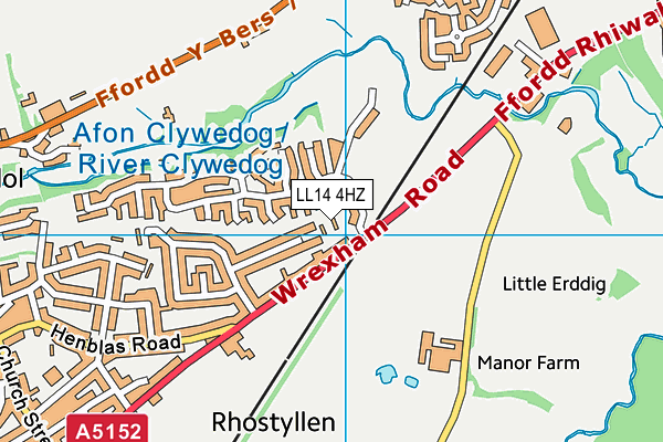 LL14 4HZ map - OS VectorMap District (Ordnance Survey)