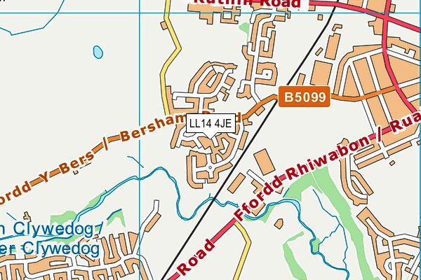 LL14 4JE map - OS VectorMap District (Ordnance Survey)