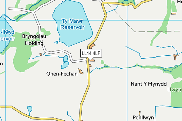 LL14 4LF map - OS VectorMap District (Ordnance Survey)