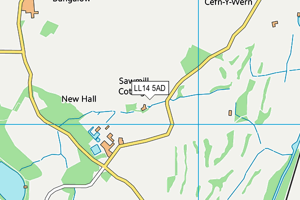 LL14 5AD map - OS VectorMap District (Ordnance Survey)
