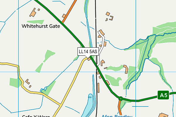 LL14 5AS map - OS VectorMap District (Ordnance Survey)