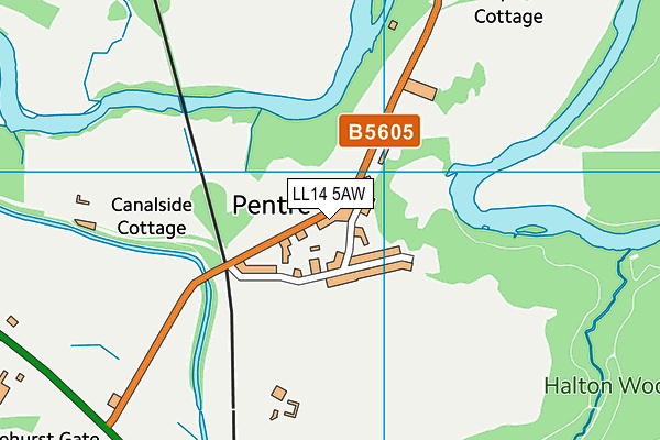 Pentre Church in Wales Controlled Primary School map (LL14 5AW) - OS VectorMap District (Ordnance Survey)
